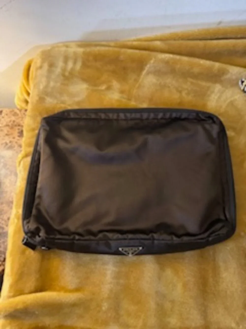 Prada Nylon Laptop Pouch in Brown ($675)